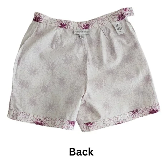 Petite Sophisticate Vintage Floral Shorts | EUC | 0P | White, Purple/Magenta - Picture 7 of 12